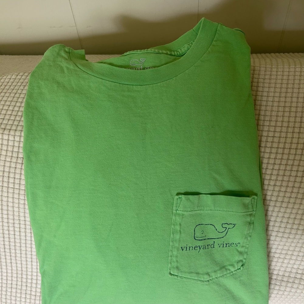 Vineyard Vines Lime Green Pocket Tee